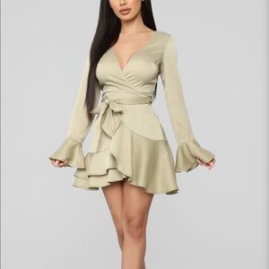 Sage Ruffle Dress